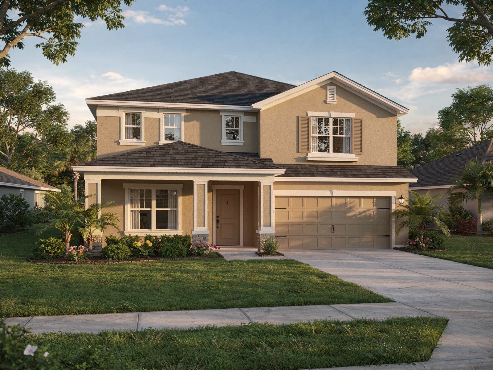 A comfortable two-story family home in a Central Florida neighborhood